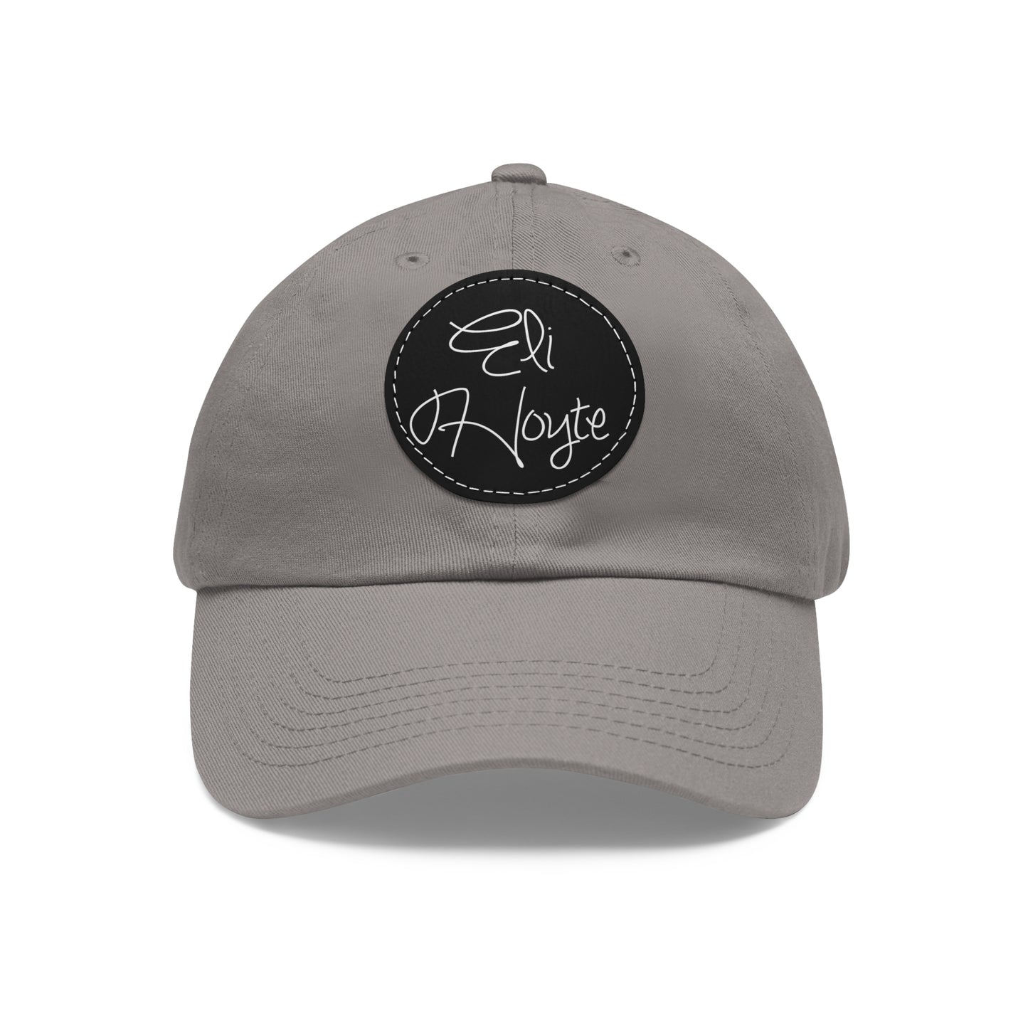 Dad Hat with Leather Patch (Round)