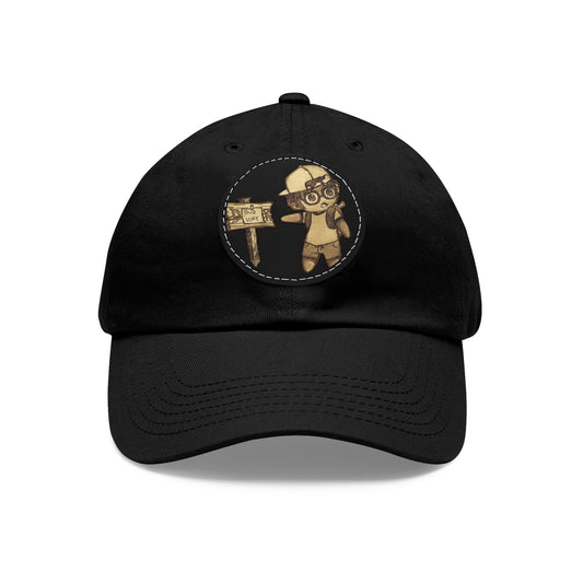 Dad Hat with Leather Patch (Round)